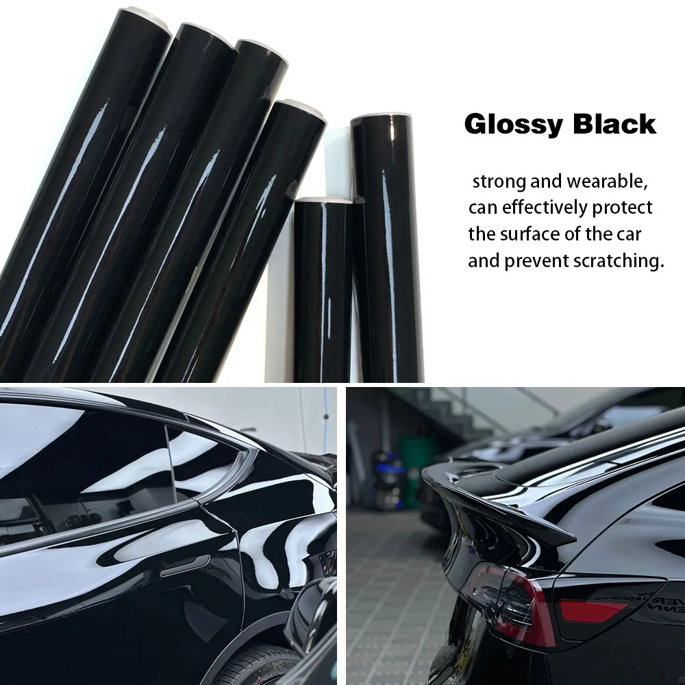 Auto glänzend schwarz Aufkleber wasserdicht Air Release DIY Aufkleber Auto auf der Motorhaube selbstklebendes Vinyl für Auto Motorrad Karosserie Aufkleber – Detail 3