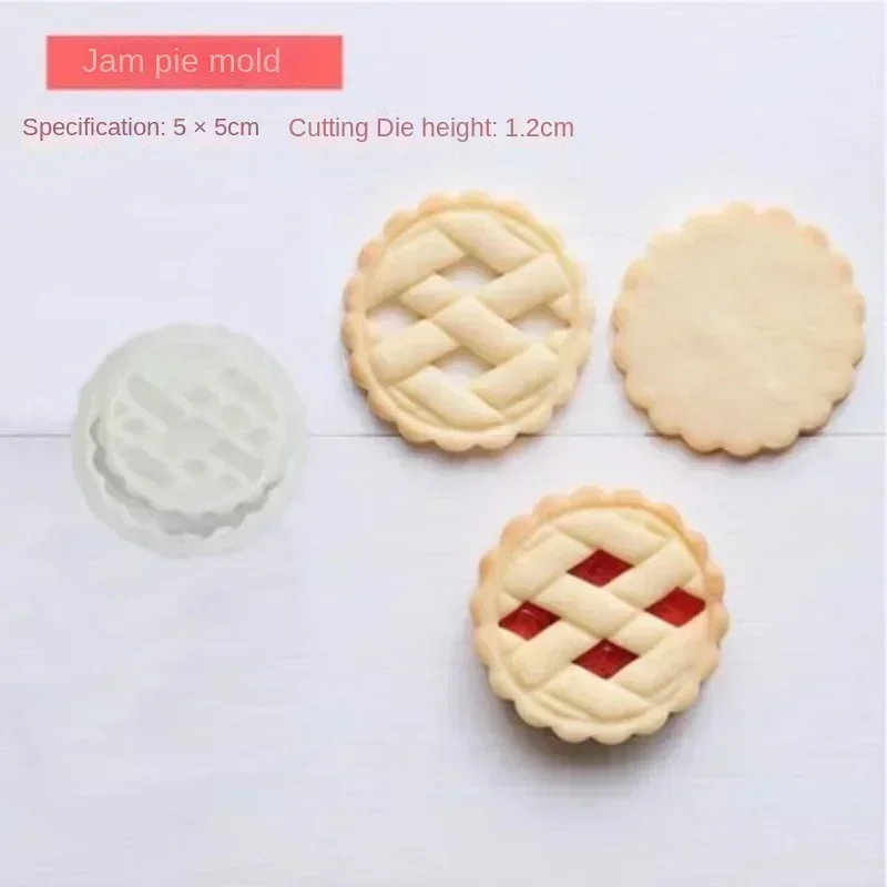 Cookie Cutter Baking Mold Cookie Mould Cookie Printing Mold Baking Decorating Tools Cookie Maker Press Kit Jam Sandwich Cookie Cutter Biscuit Mold 3D Christmas Plastic Pressable Fondant Cookie Stamp New Year Cake Decor Baking Supplies
