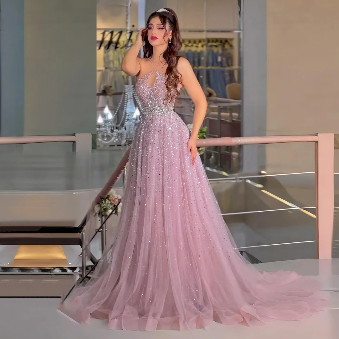 Sharon Said Sparkly Crystal Evening Dress