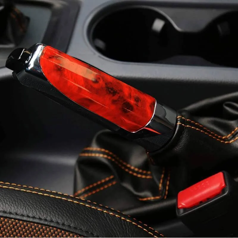 1pc Car Handbrake Protector Anti-Skid Durable Auto Vehicle Tuning Carbon Fiber Style Hand Brake Cover Protector Universal Car Ac