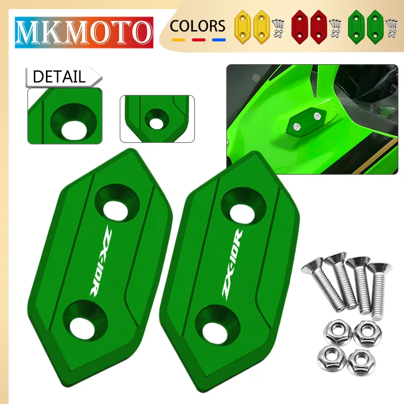 

High Quality For ZX-10R zx-10r 2008 2009 2010 Motorcycle CNC Windscreen Mirror Hole Cover Driven Mirror Eliminators Cap Plug
