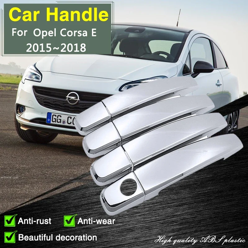 Für Opel Corsa E X15 2015 2016 2017 2018 Vauxhall Luxuriöse Carbon Faser Türgriff  Abdeckung Trim Auto Styling Zubehör aufkleber - AliExpress