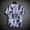 Summer Hawaiian Men's Short Sleeved Button Up Floral Fashion Shirt Man Casual Social Plant Element Oversized Streetwear Clothing 1