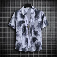 Summer Hawaiian Men's Short Sleeved Button Up Floral Fashion Shirt Man Casual Social Plant Element Oversized Streetwear Clothing 1