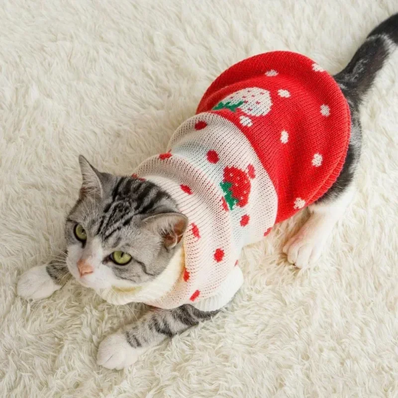 소형 중형견용 반려동물 옷, 크리스마스 니트 강아지 스웨터, 따뜻한 고양이 스웨터, 코기 테디 코트, 새해 용품, 겨울