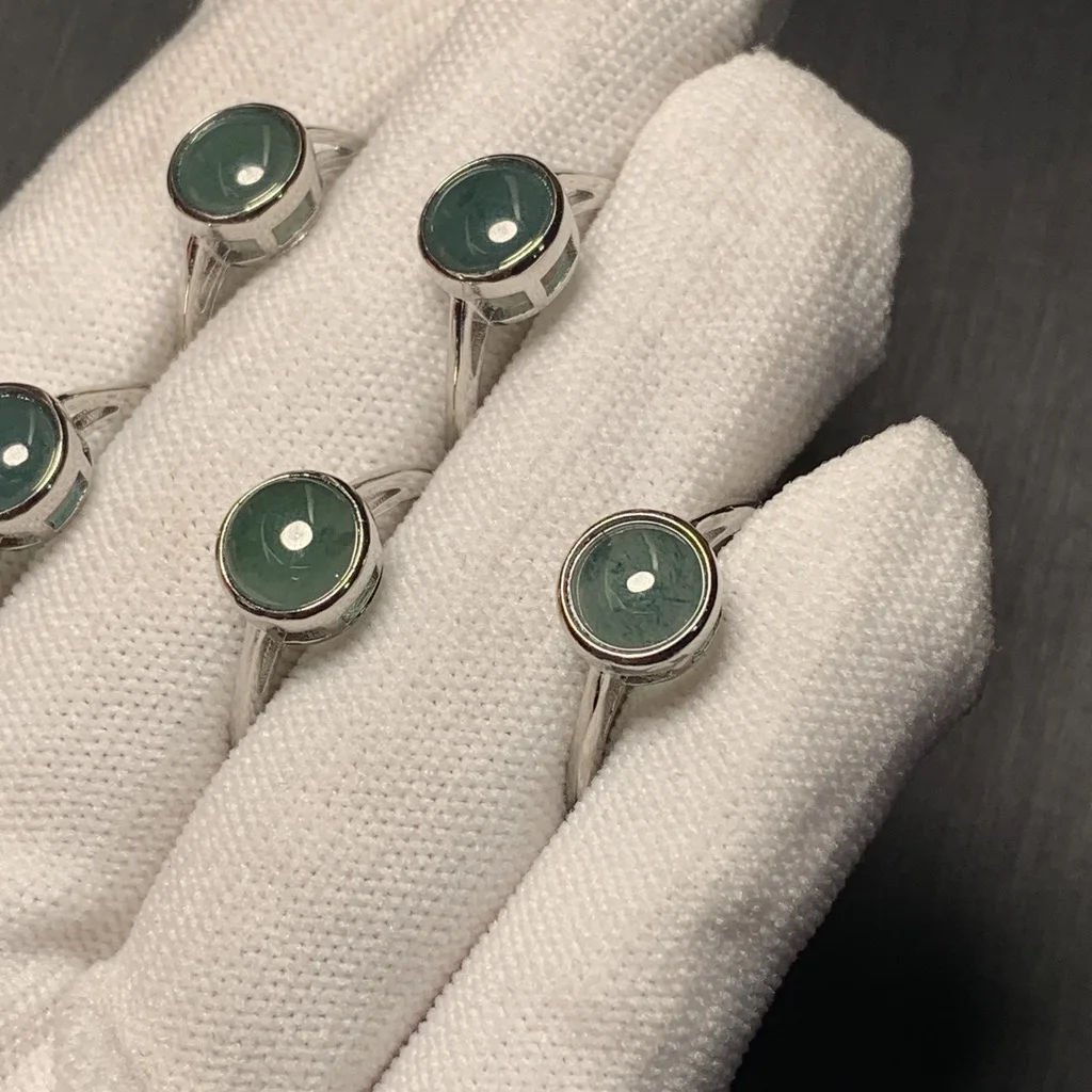 Natural Burma Jade Ring Adjustable Female Ring Jewelry for Women Gift Wholesale High Quality Vintage Fine
