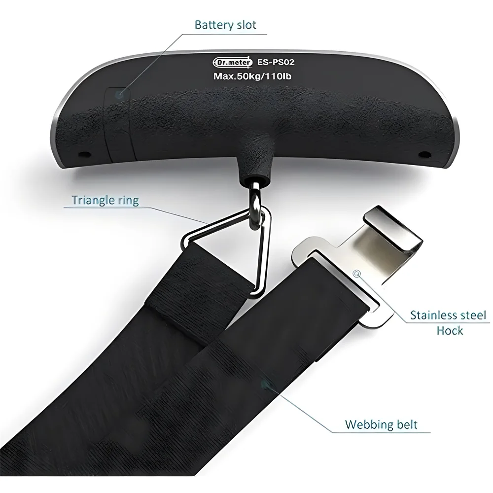 50kg-110Ibs Digital Electronic Scale,carry-on,shopping Fishing Travel Luggage and Bags,outdoor,airport,supermarket