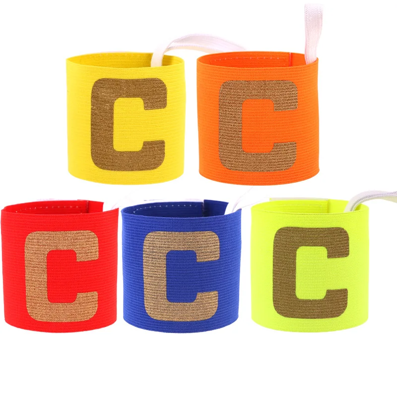 1 Pcs Kids Football Match Captain C Word Mark Armband Paste Team Leader C Word Nylon Adjustable Anti Slip Tape For Children