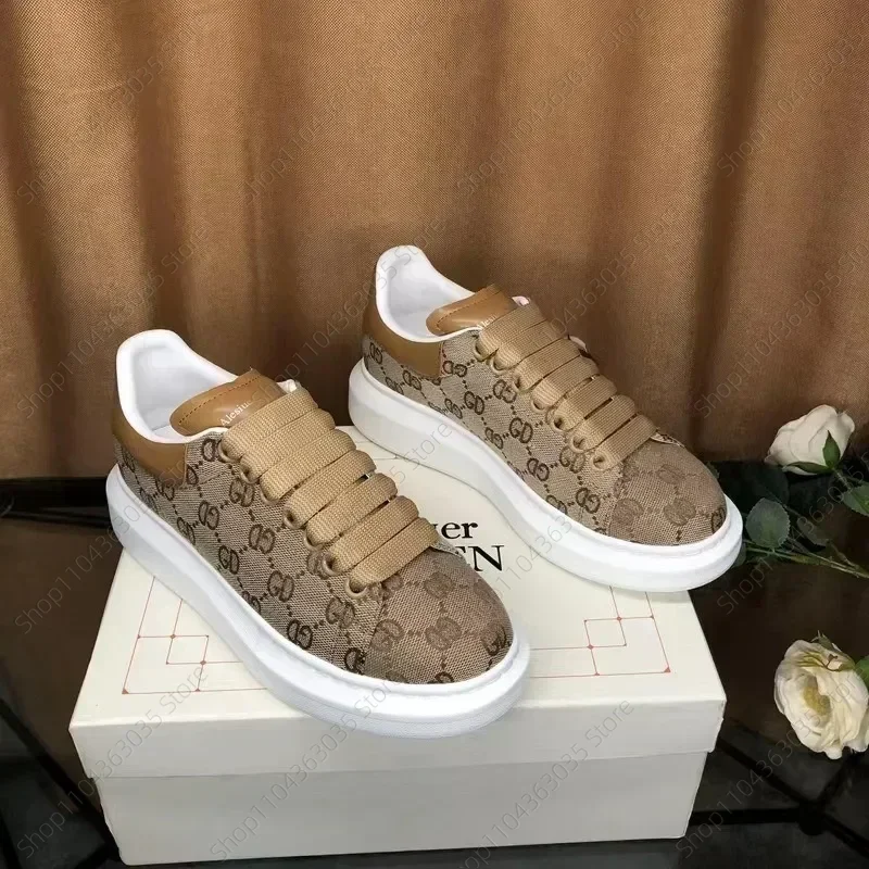 2025 Men's Casual Shoes Couple All-match Chunky Lace-up Sneakers Fashion Elevated Muffin Woman Shoes Man Board Shoe Mujer Hombre 2