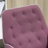 Vinsetto Velvet Home Office Chair, Button Tufted Desk Chair with Padded Armrests, Adjustable Height and Swivel Wheels, Black 5