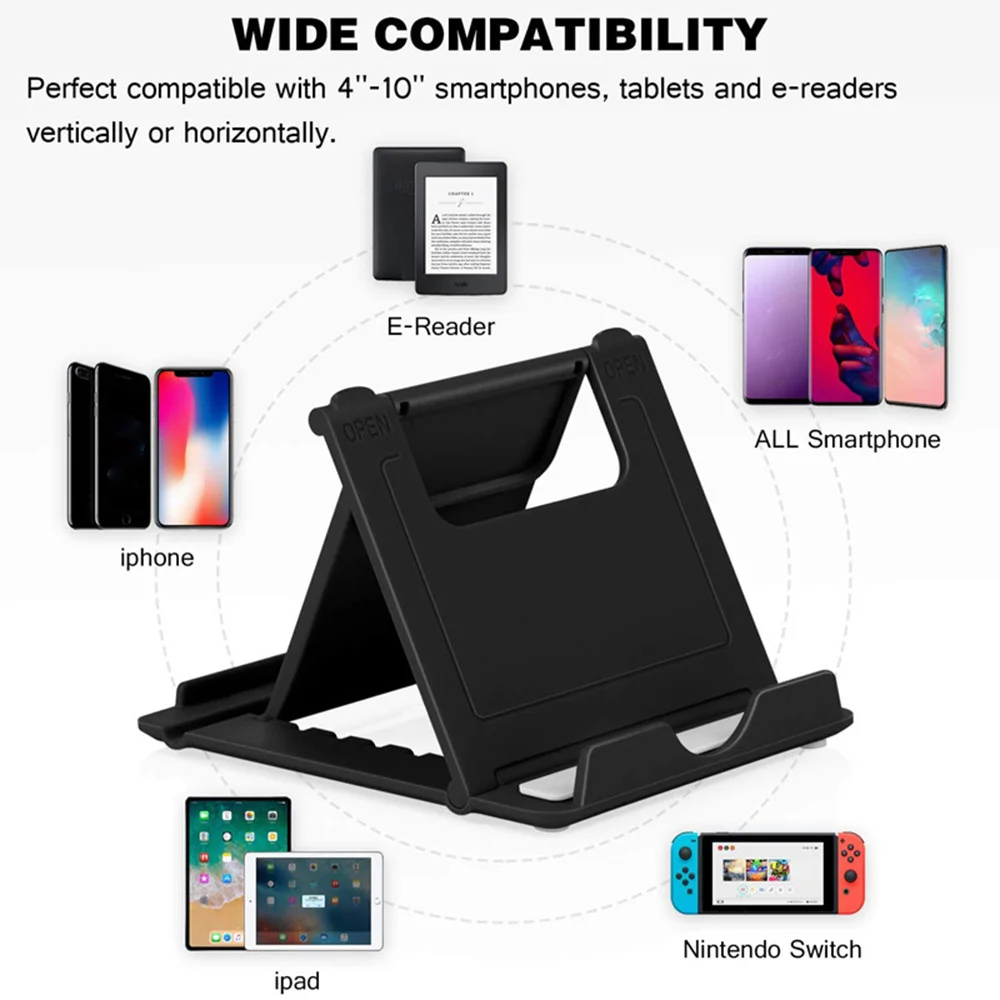 Universal Phone Holder Desk Stand For Mobile Phone For iPhone 16 15 Pro Max Huawei Xiaomi 14 Plastic Foldable Desk Holder Stands