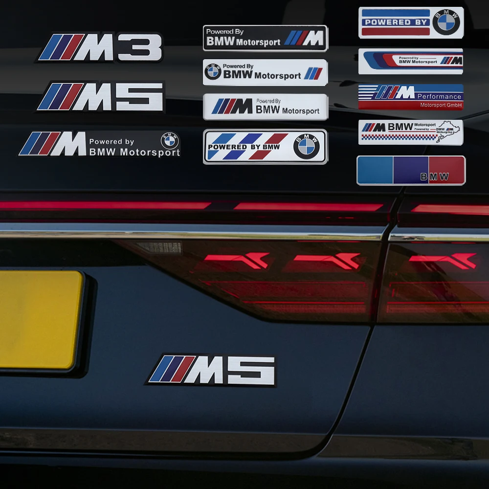 3D Alluminio Car Badge Body Trunk Decorazione Sticker Modifica Automatica Accessorie Per Bmw M Performance Motor Sport M3 M5 E36 E60