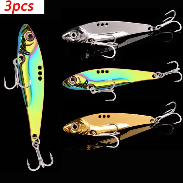 3pcs Vib Fishing Lures 25g-7g Artificial Blade Metal Sinking