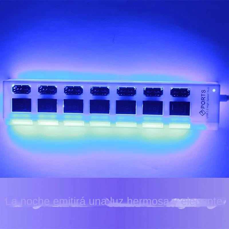 4 Ports USB HUB 2.0 Adapter Expander 4 In 1 Multi USB Splitter Multiple Extender with LED Lamp Switch for PC Laptops