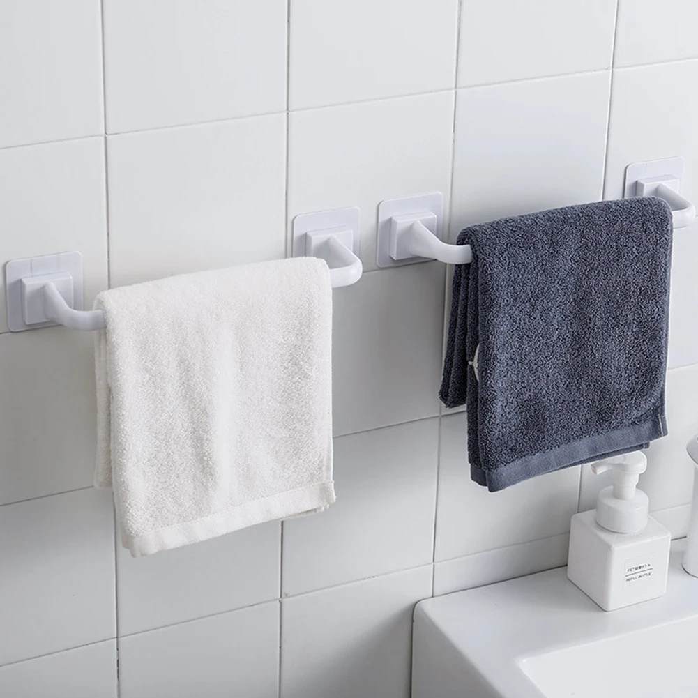 1Pc Rag Storage Rack Towel Bar Stick Self-Adhesive Wall-mounted Bath Towel Holder Shelf 30.5/40.5cm For Home Decor Accessories towel rack