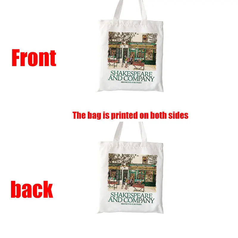 Aesthetics Shopping Bag Handbags Library Bag Shakespeare and Company Totes Daunt Books Tote Bag Canvas Shoulder Bag Back To Gift