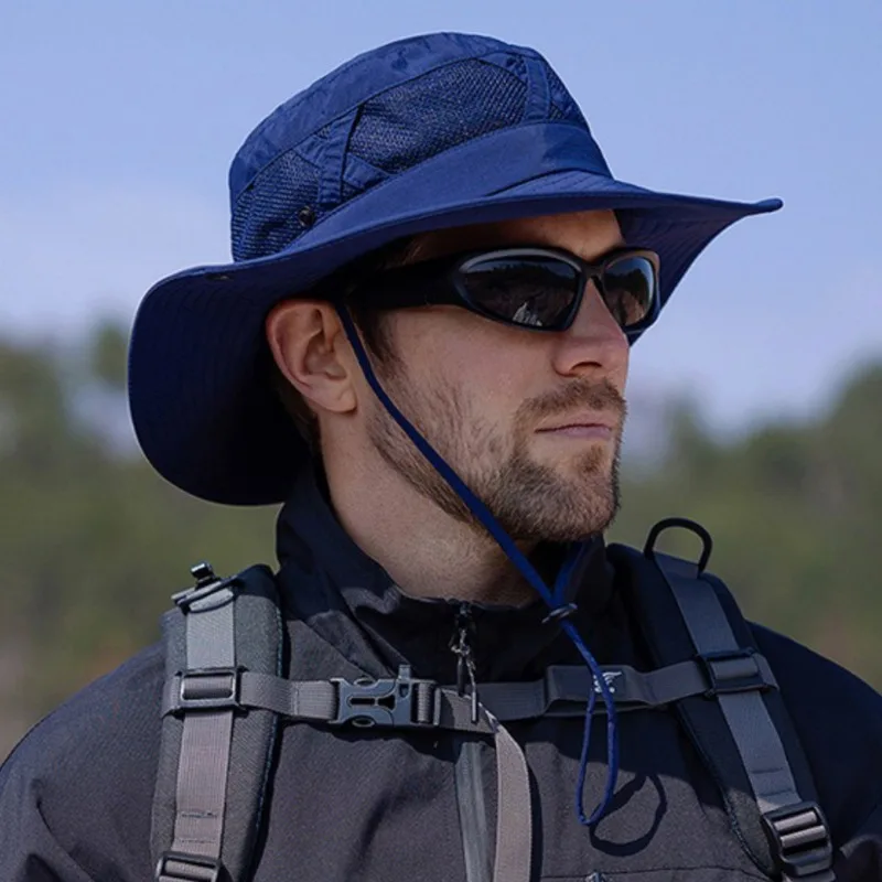 Pălărie de soare pliabilă pentru bărbați, cu protecție UV, respirabilă, pentru drumeții, plajă, vară, Safari, vânzare fierbinte, 1 buc_voghion.com
