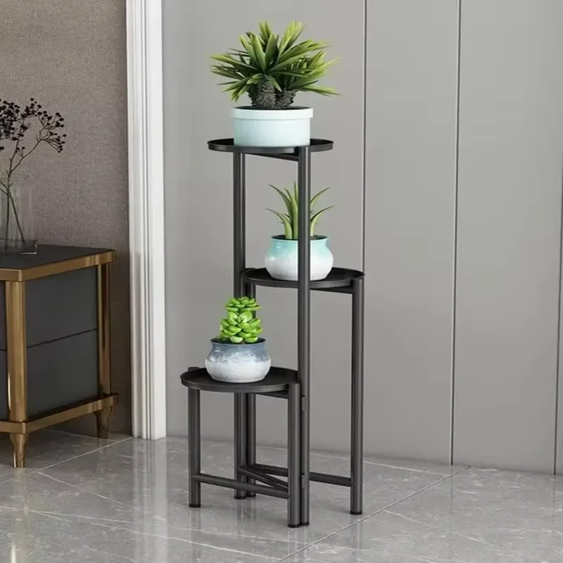 Nordic Multi-layer Plant Rack Flower Stand Foldable Floor-Mounted Organizer Home Decor Drop-off Flower Pot Holder Plant Stands