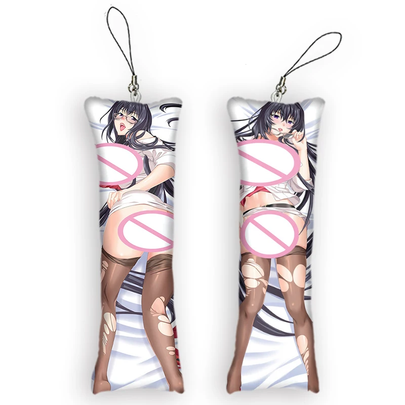 

Galgame Key Ring Cute Anime Pendant Key Chain Accessories Mini Dakimakura Small Pillow Bag Otaku Keychain Pendants Gift