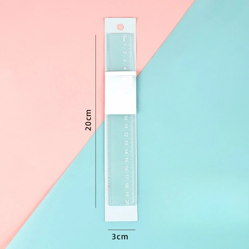 1PC 20cm 직선 눈금자 투명 플라스틱 눈금자 그리기 도구 책상 액세서리 학생 문구 학교 사무용품