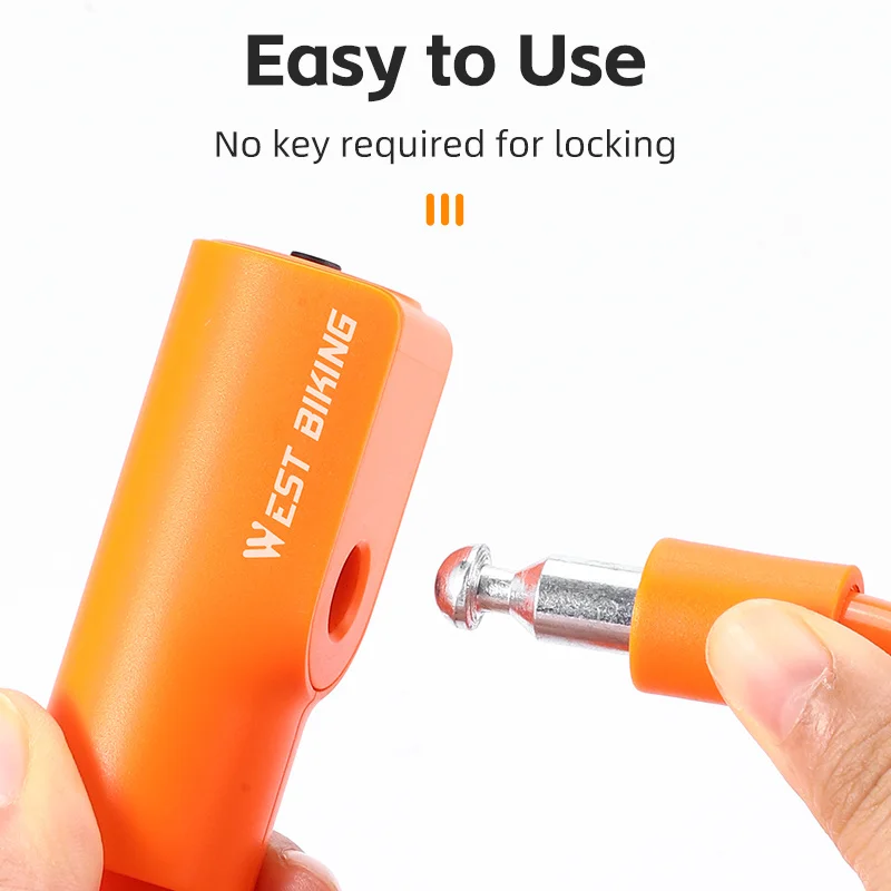 WEST BIKING Portable Anti-theft Bike Bicycle Cable Lock With Bracket 12MM Thick PVC Wrapped Security Steel Lock 1.15M Length