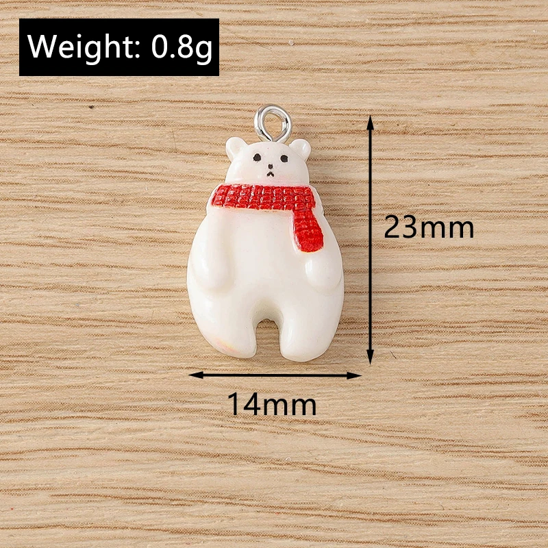Tusember 10 Stück süße Harz Weihnachten Weihnachtsmann Baum Hirsch Charms Anhänger für Schmuckherstellung Ohrringe Halsketten Armbänder DIY – Detail 16