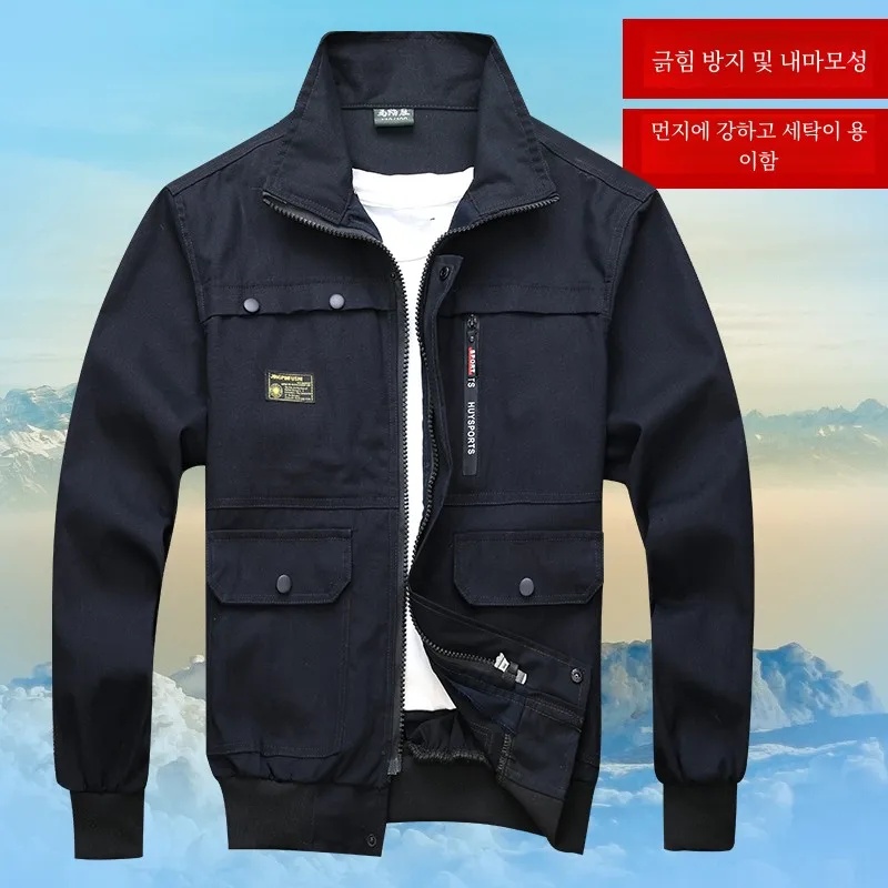 남성용 두꺼운 순수 코튼 작업 재킷 봄 가을 전기 용접 보호 복 노동 보호 작업복