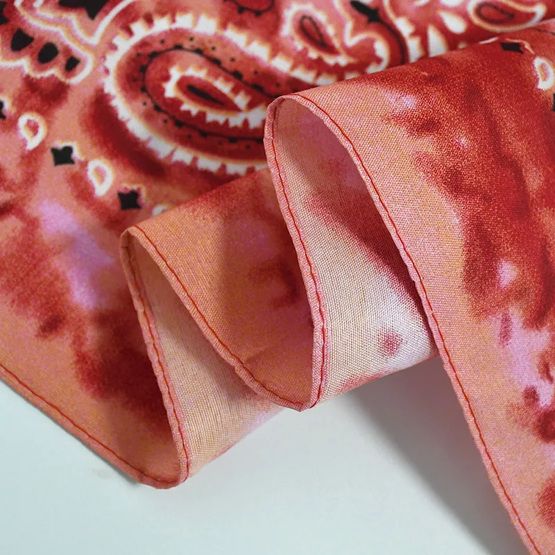 Cashew Tie dye Square Scarf Hair Band Masks Scarf Cotton Bandana Hip Hop Paisley Headband Kerchief Neck Wrap Men Women Scarves 5