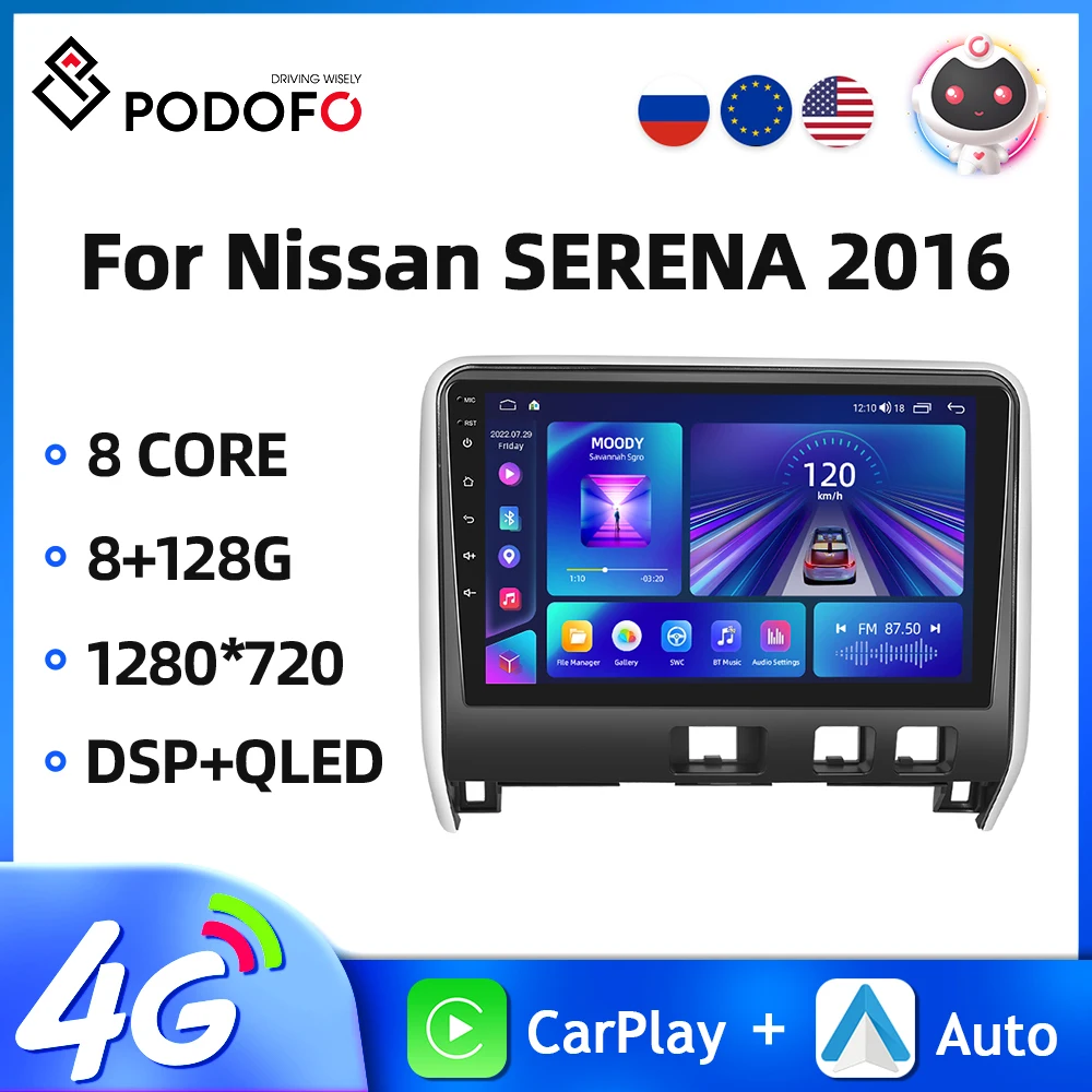 

Podofo 10.1'' Android Car Radio For Nissan SERENA 2016 2Din Multimedia Player Carplay Android Auto GPS Navigation DSP Car Stereo