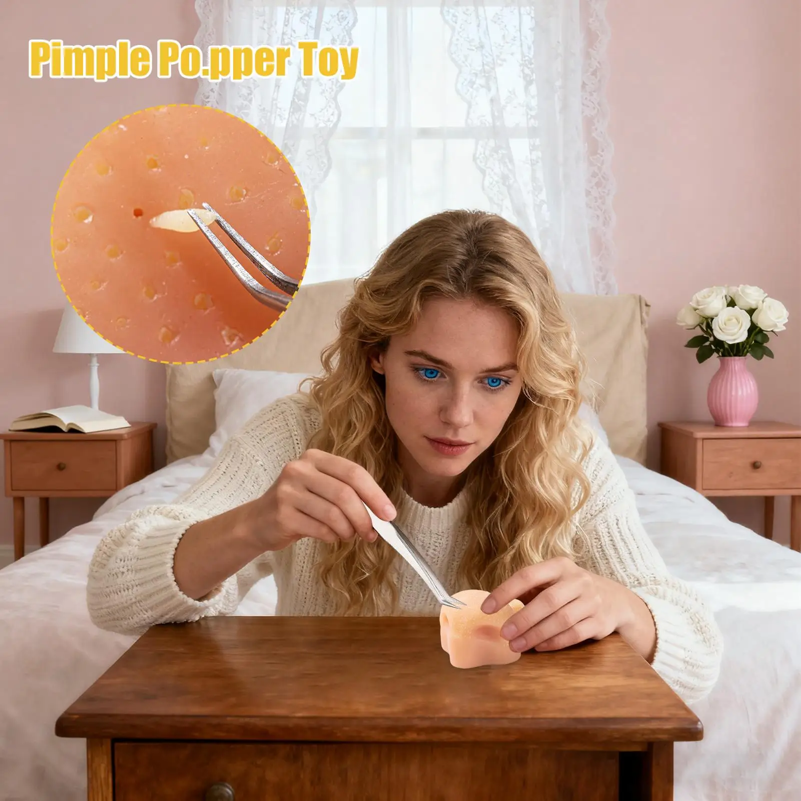 1pcs Pimple Popping Fidget Toy Silicone Satisfying Pimple Pop Toy Reusable Stress Reliever Nose Game for Kids Boy Girls Adults