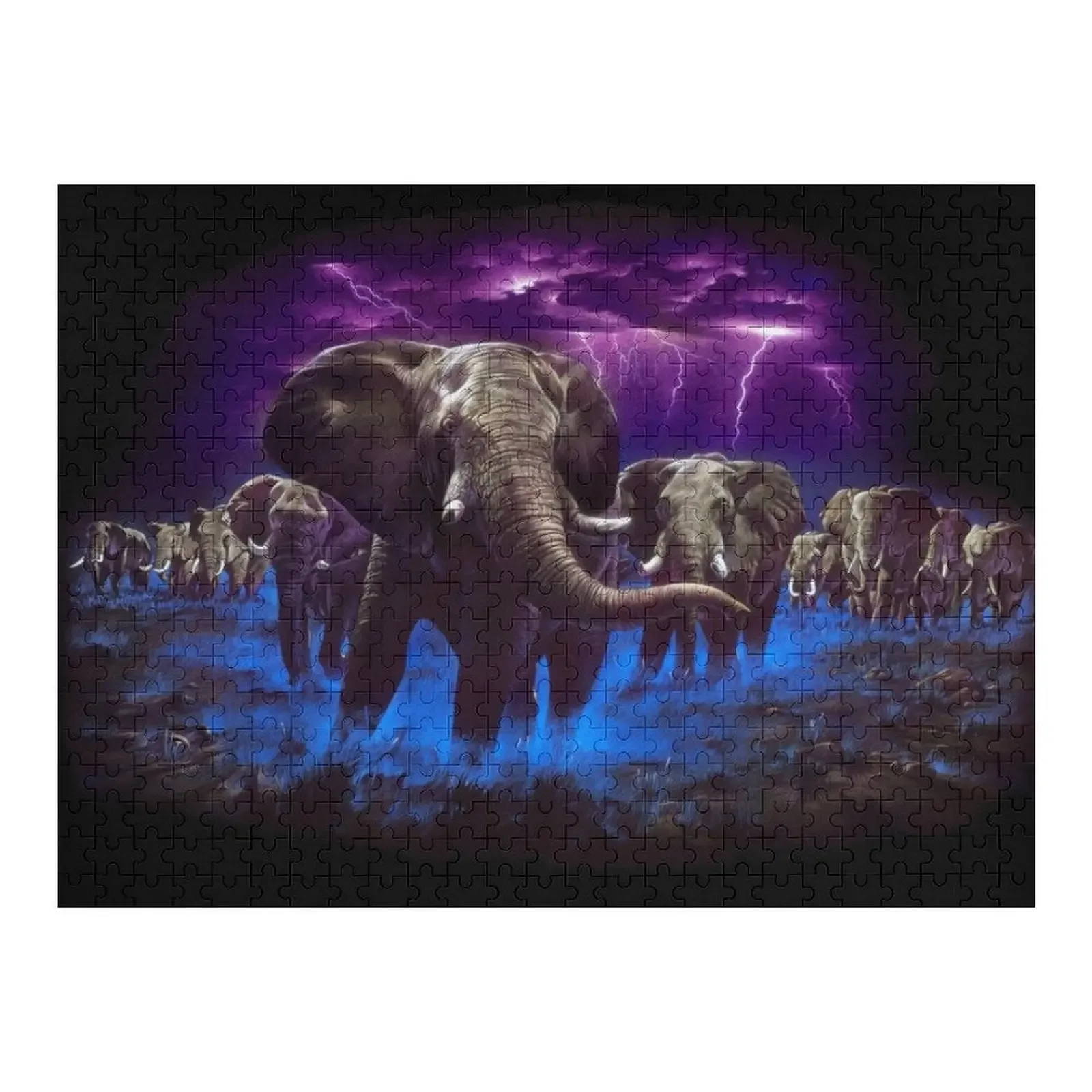 Elephant Storm Jigsaw Puzzle Custom With Photo Customized Picture Puzzle