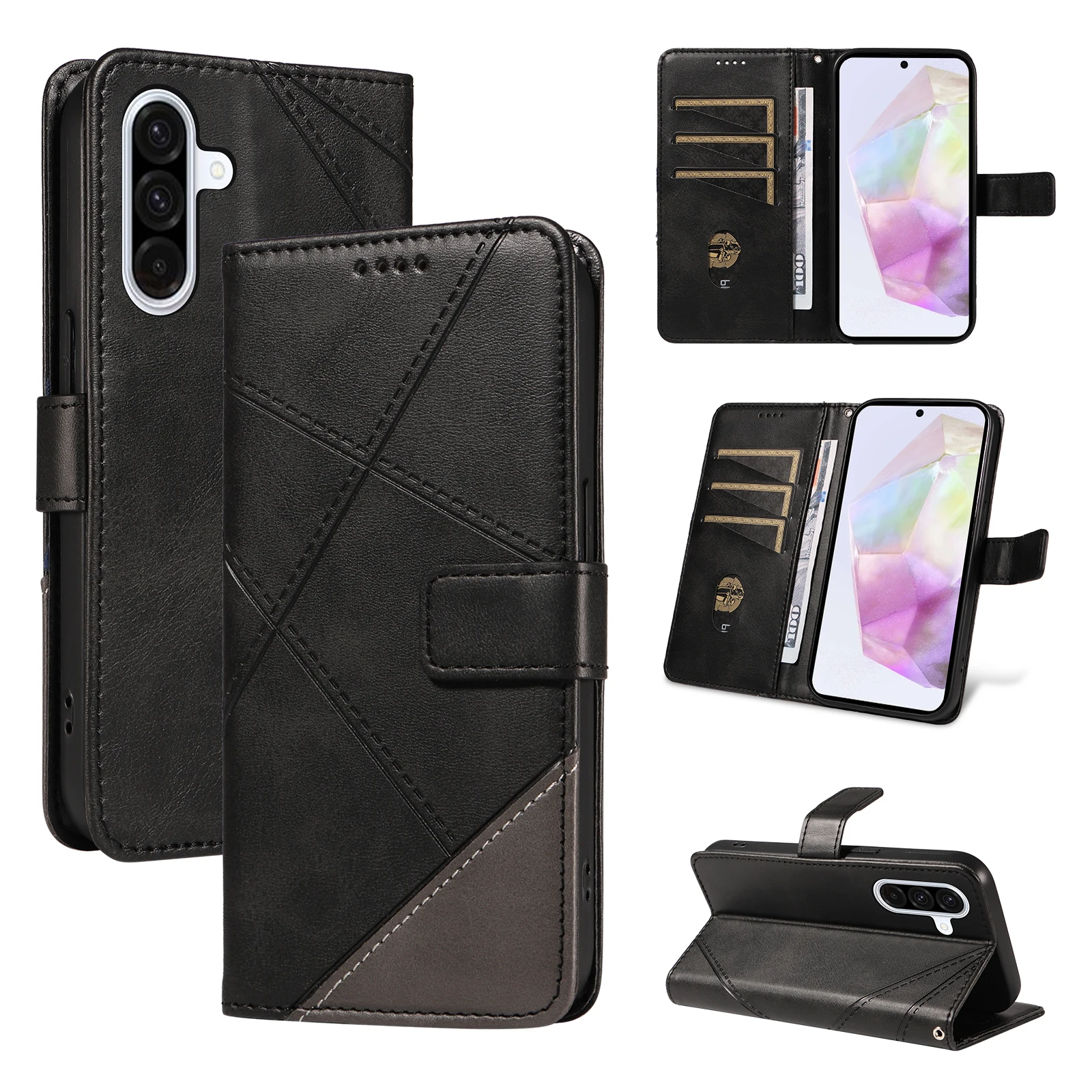 Elegant Leather Wallet Phone Case with Magnetic Flip Stand Cover
