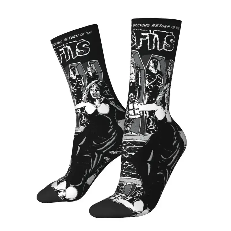 

Punk Rock Misfits Return Dress Socks Men's Women's Warm Fashion Horror Heavy Metal Music Crew Socks