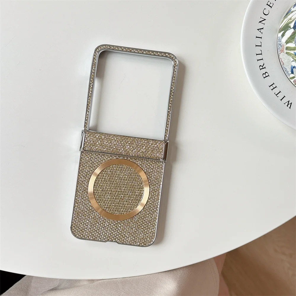 Wireless Charging Magnetic Leather Phone Case with Hinge Protection