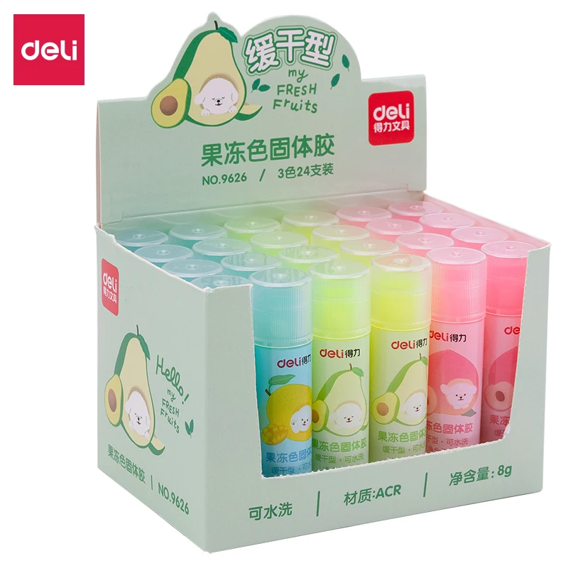 3pcs Deli Jelly Solid Glue Stick Formaldehyde-Free Learning Office Supplies School Students Handmade Diy Solid Strong Glue 6