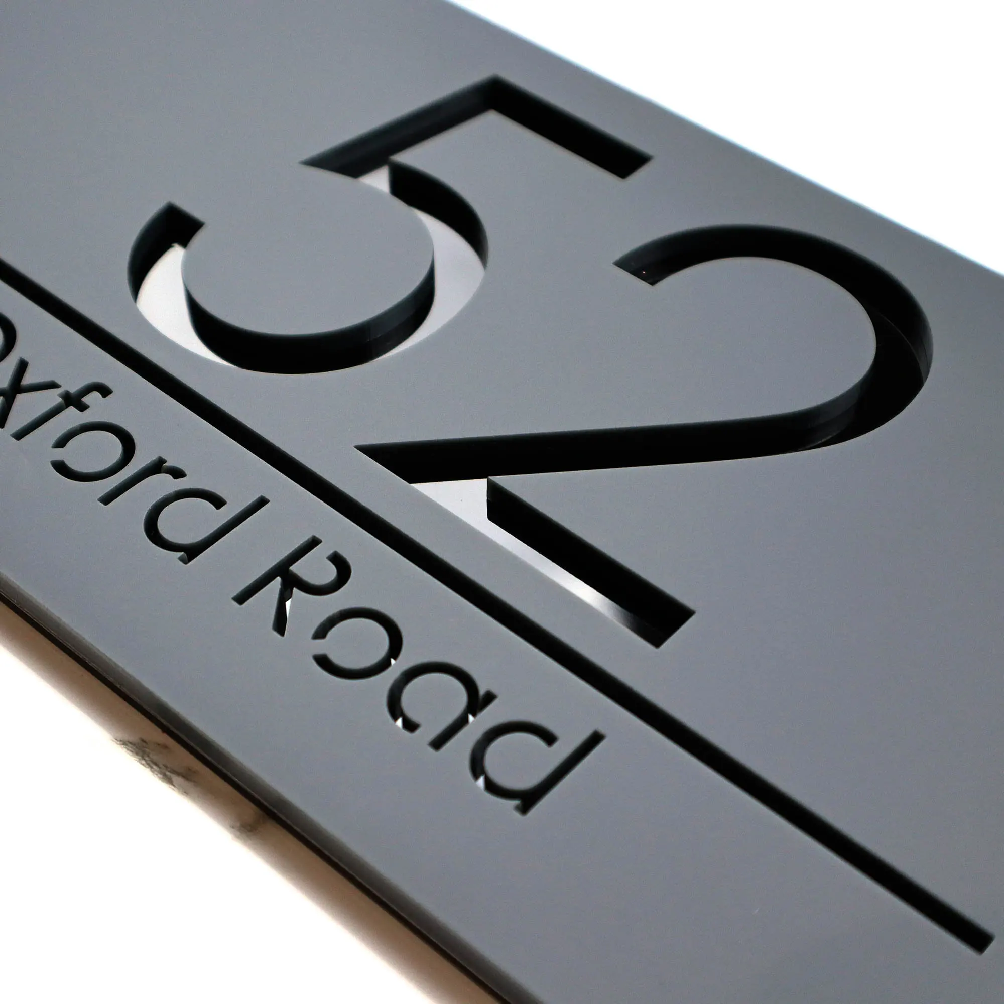 Laser Cut Matt Mirror Personalised Door Numbers House Sign Plaques Personalised Laser 3d Number 30cm x 16cm