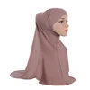 H037 Plain Modal Two pieces pray hijab outside hijabi with underscarf muslim scarf islamic headscarf hat armia pull on headwrap 4