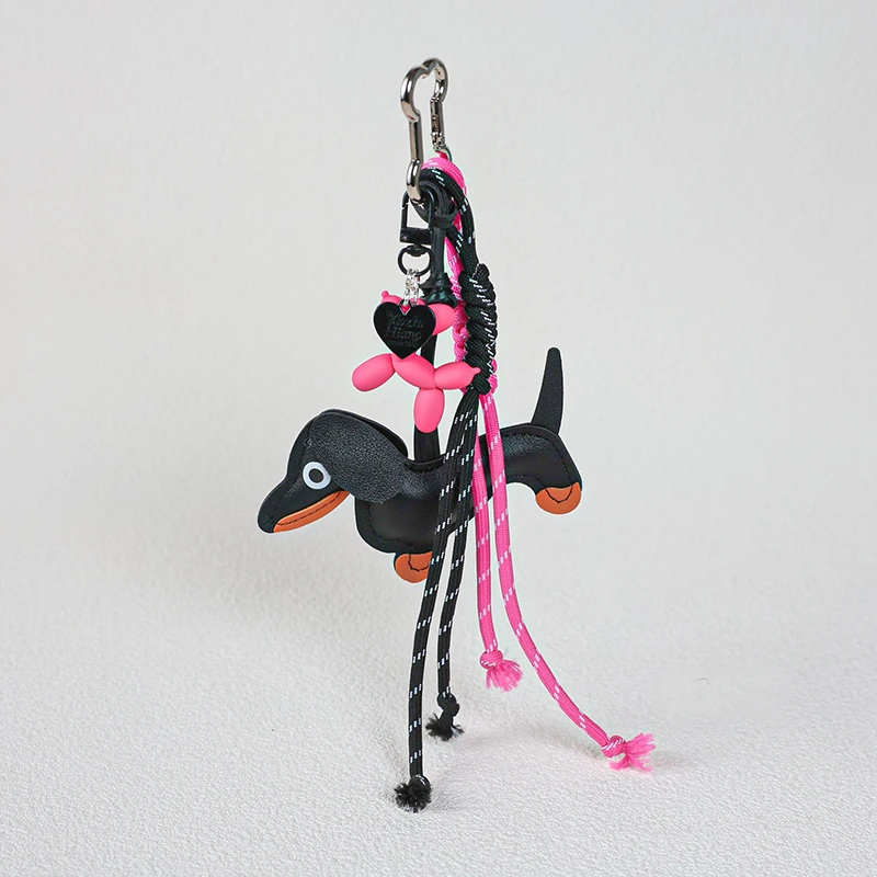 Sausage Dog Bag Charm Keychain Mobile Phone Pendant,Handbag Hanging Ornament Personalized Woven Keyring Accessories