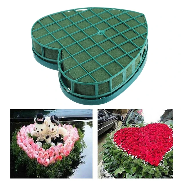 Flower Foam Blocks Open Heart Shaped Base Floral Foam Cage Flower Holder  for Artificial Flowers or Plants Wedding Car - AliExpress