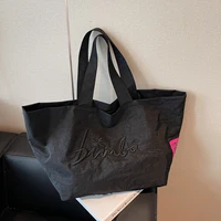 Sac à main populaire de couleur unie, à la mode et simple, grande capacité, lettre décontractée personnalisée et multifonctionnelle brodée 3