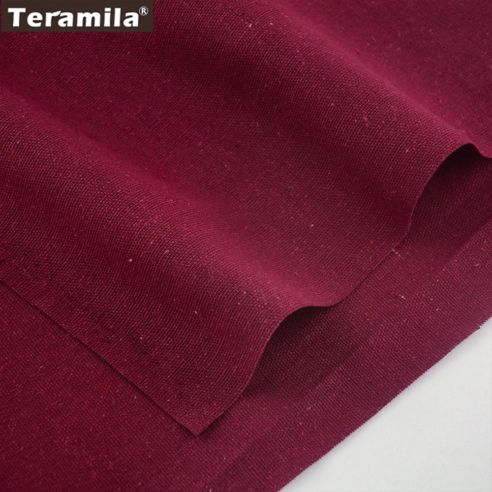 TERAMILA Baumwoll-Leinen-Stoff zum Nähen, Tischdecke, Kissen, Heimdekoration, Tischläufer, klassisches Weiß, schwarze Farbe, Meterware – Detail 12