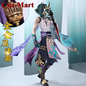 Cos-Mart Game Genshin Impact Xiao Cosplay Costume Men's Combat Uniform Halloween Activity Party Role Play Clothing S-XL