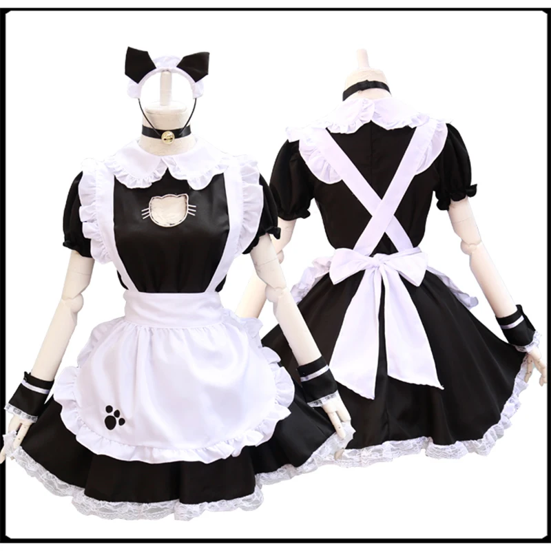 Black Cat Maid Dress Cute Cat Anime Maid Cosplay Costume