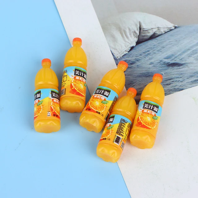 5pcs 1:12 Dollhouse Miniature Fruit Drinks Model Kitchen Food Accessories For Doll House Decor Kids Pretend Play Toys 5