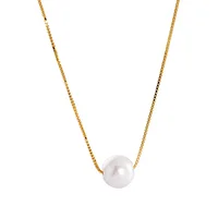 Collier avec pendentif en nacre pour femmes, en argent Sterling 925, de luxe, blanc, 6MM, 8MM, 10MM, accessoires bijoux de mariage 5