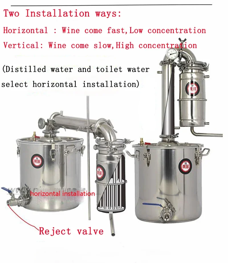Household 25L Large Capacity Stainless Steel Wine Brewing Machine Equipment Alcohol Vodka Liquor Distiller Pot/boilers 5