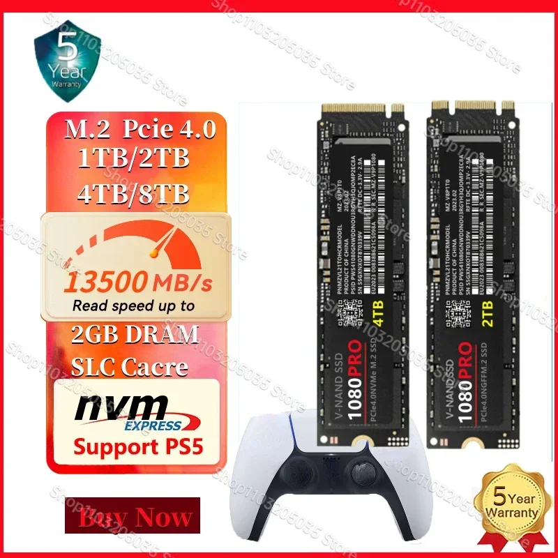 

SSD 4TB 2TB 1TB 990Pro 1080Pro SSD M2 NVMe PCIe 4.0x4 M.2 2280 Ssd Sata NVMe SSD Drive Internal Solid State Disk for PS5 Desktop
