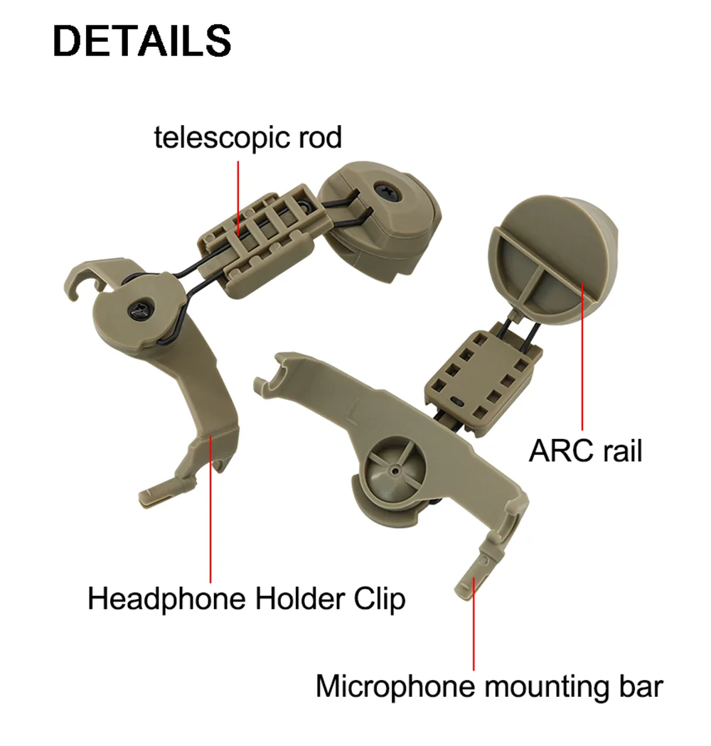 TS TAC-SKY COMTAC Tactical ARC Rail Helmet Adapter Headset Accessories For Hunting Airsoft COMTAC II III XPI Shooting Headset