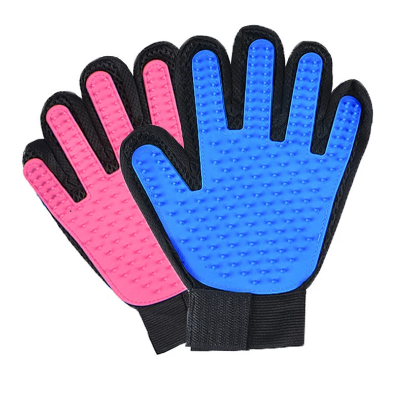 1PC Cat Hair Remove Gloves Rubber Grooming Glove Cat Hair Deshedding Brush Gloves Dogs Bath Cleaning Supplies Animal Combs