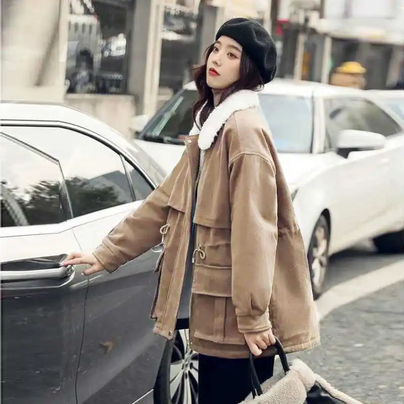 Thicken Velvet Warm Trench Coat For Women Winter Snow Wear Overcoat Berber Fleece Trench Femme Thermal Jacket Abrigo Mujer